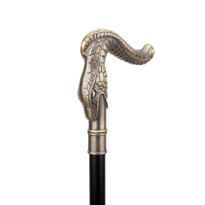Snake-Head Wandelstok Aries Metalen Mode Wandelstokken Kruk Voor Mannen Trekkingstokken Wandelen Sport Accessoires Verdediging 93cm_voghion.com
