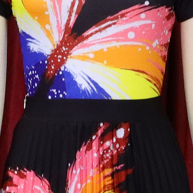 D298 Cross-border Women's Amazon Printed Top Pleated Large Skirt Skirt Set Large Size African Two-piece Set_voghion.com