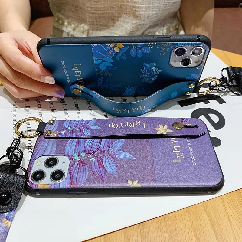 Ovitek z vrvico za zapestje za Xiaomi 14T 13T 12T 11T Poco X7 F6 F5 Redmi Note 14 13 12 11 Pro Plus 13C W Leaf zapestni pašček za telefon_voghion.com