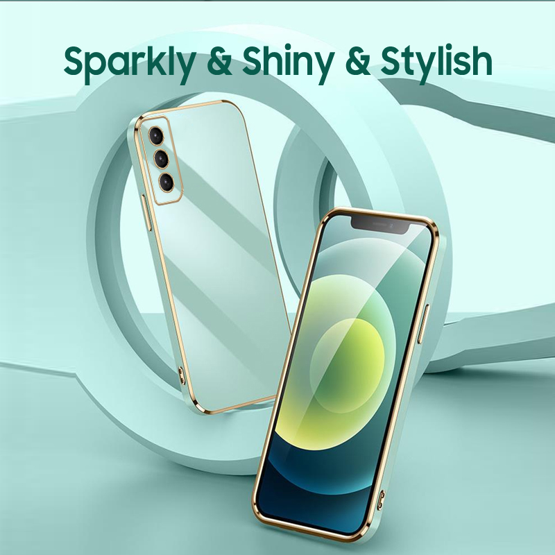 Square Plating Cae For Samung Galaxy S23 Ultra S22 S21 S20 S23 Plu S21 FE S20 FE S22 Ultra Soft Shockproof Cover_voghion.com