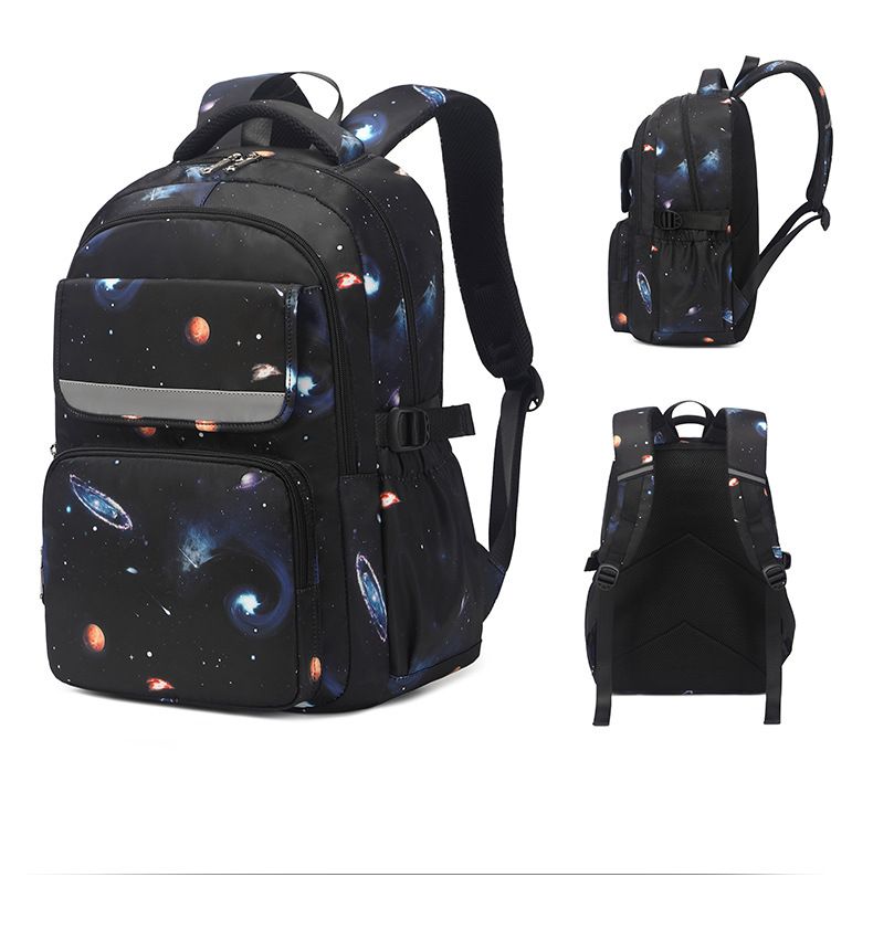 Kinderschultasche Große Kapazität Schülerschultasche Sternenhimmel-Print-Rucksack Multifunktionaler Kinderrucksack Dreiteiliges Set_voghion.com