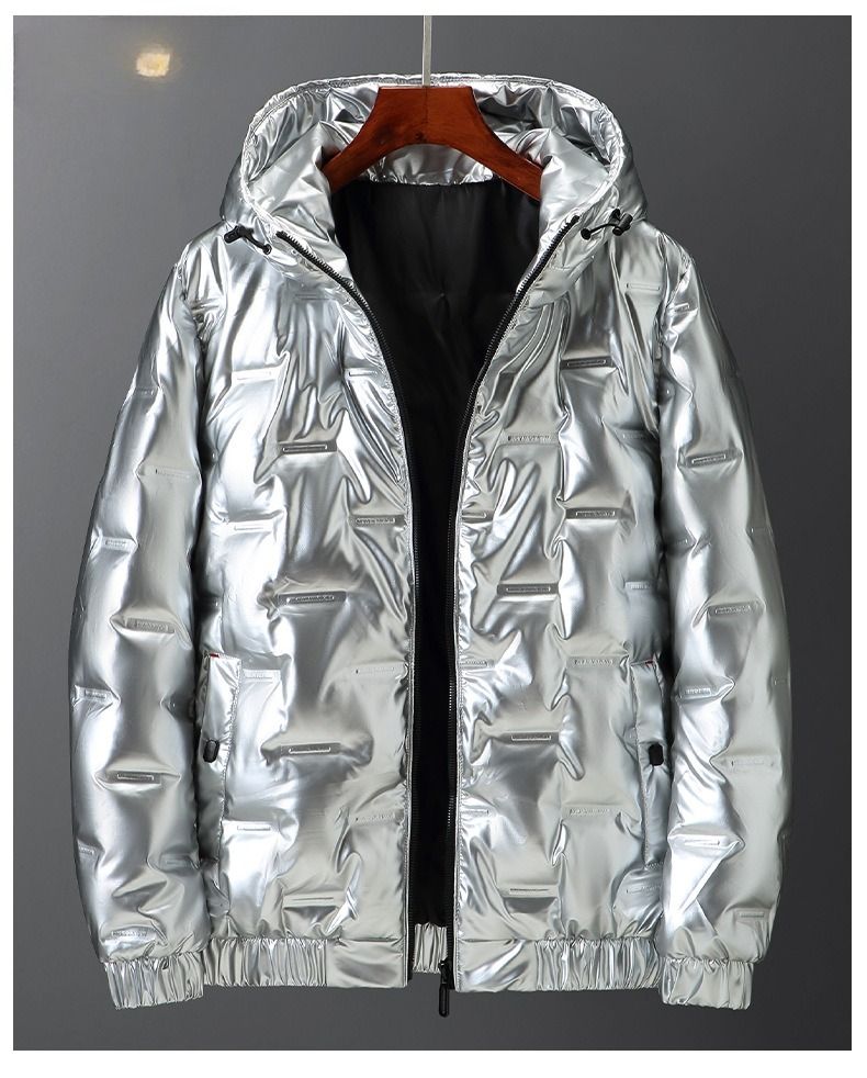 Kurzer Wintermantel für Herren, dicke Winterjacke für Herren, glänzende Oberfläche, Winterkleidung im japanischen und koreanischen Stil_voghion.com