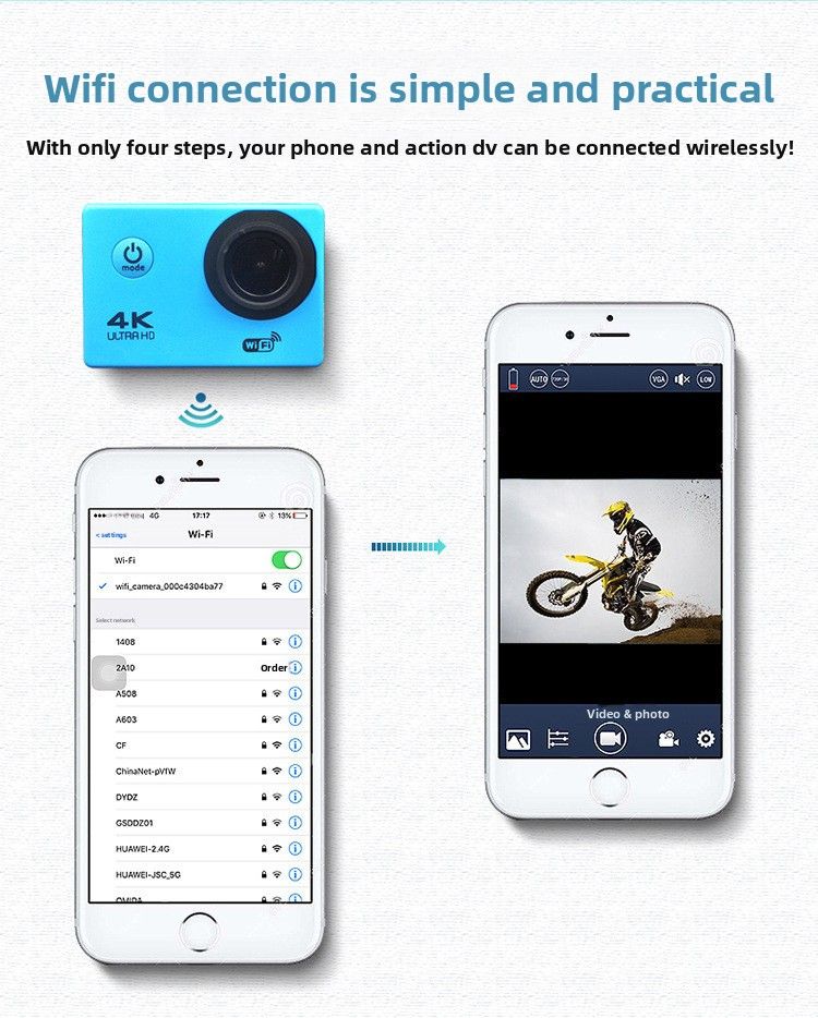 【High Quality】 4K Outdoor Diving F60r Cycling 2.4G Remote Control WIFI Sports Camera Camcorder_voghion.com