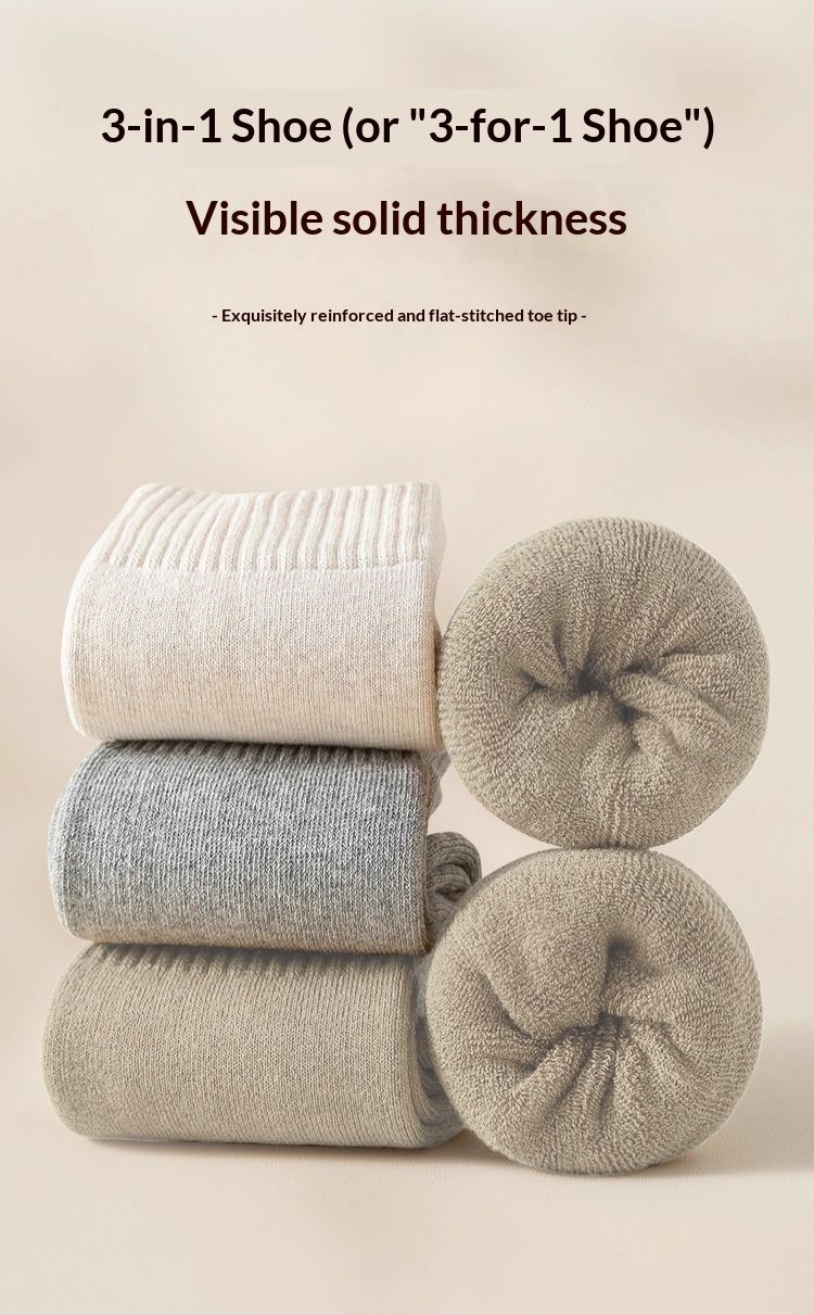 Surge Surge Disposable Socks Unisex Thickened Daily Use Travel Autumn Winter Mid-Calf Fleece Lined Sterilized No-Wash_voghion.com