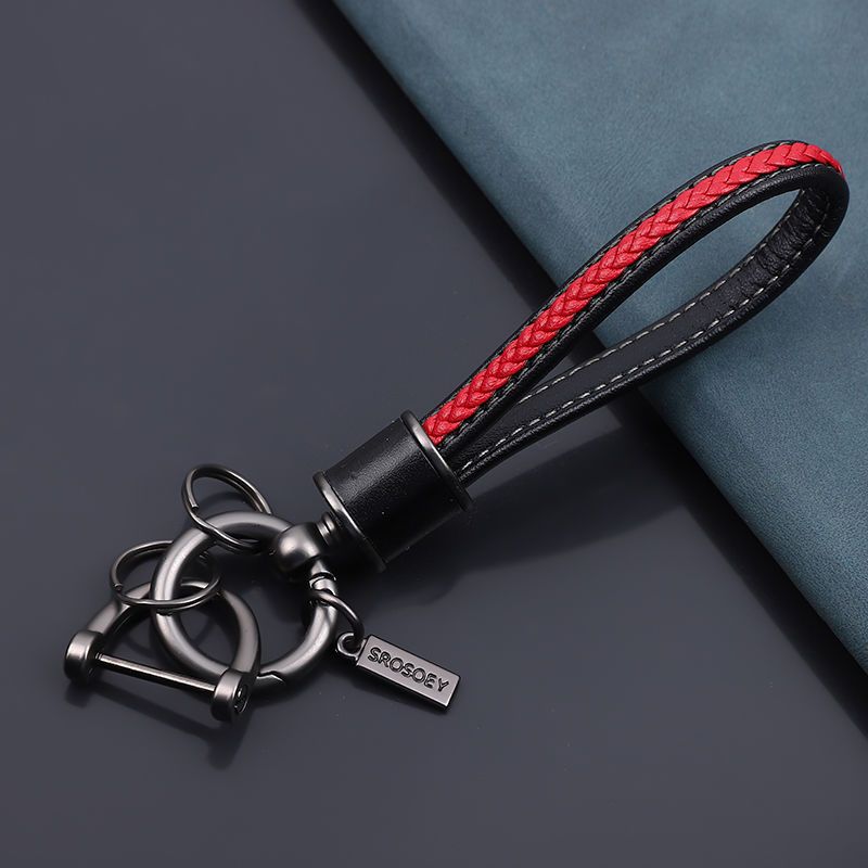 Porte-clés de voiture en cuir de vache, petit lapin, pendentif tridimensionnel, dessin animé, mignon, pour femme, personnalité, couple, sac_voghion.com
