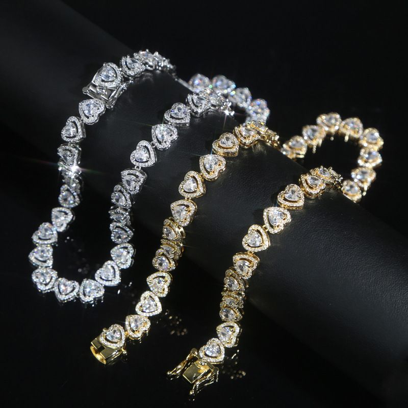 Women's Jewelry Heart Shaped Zircon Necklace Fashion Trend Inlaid Zircon Women's Necklace_voghion.com