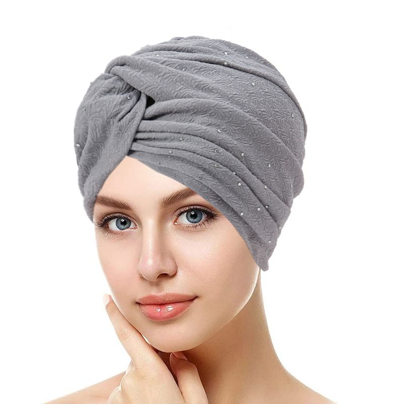 Neuer einlagiger, täglich vielseitiger Hot Diamond Twisted Hat für Damen, mehrfarbiger muslimischer Hoodie_voghion.com