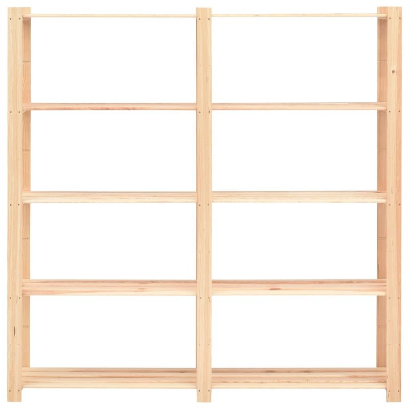 5-Tier Storage Racks 3 pcs 66.9"x15"x66.9" Solid Pinewood 1102.3 lb_voghion.com