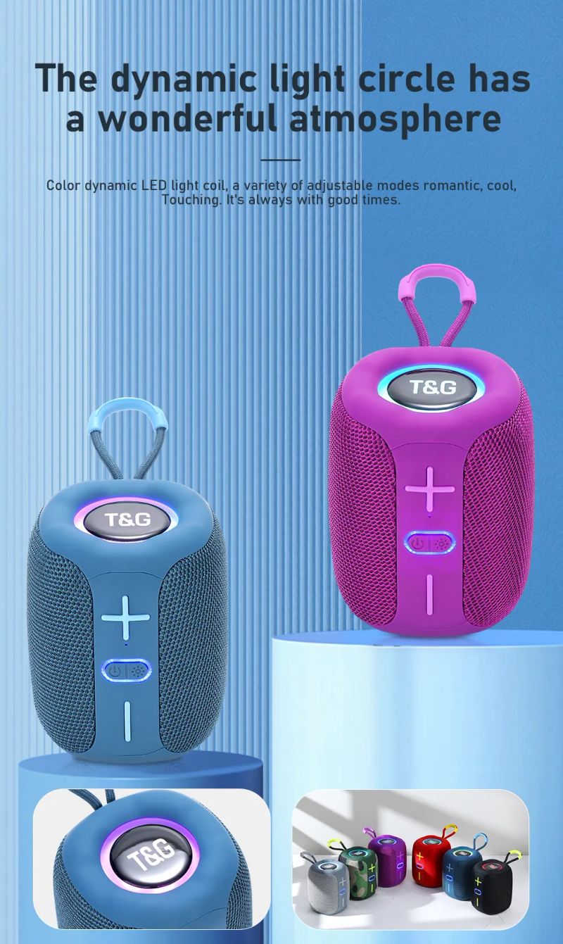 Altavoz portátil TG658 con Bluetooth, columna de Subwoofer Inalámbrico, Mini graves, FM, TF, BT, reproducción de música para Android iOS, teléfono inteligente, PC y portátil_voghion.com