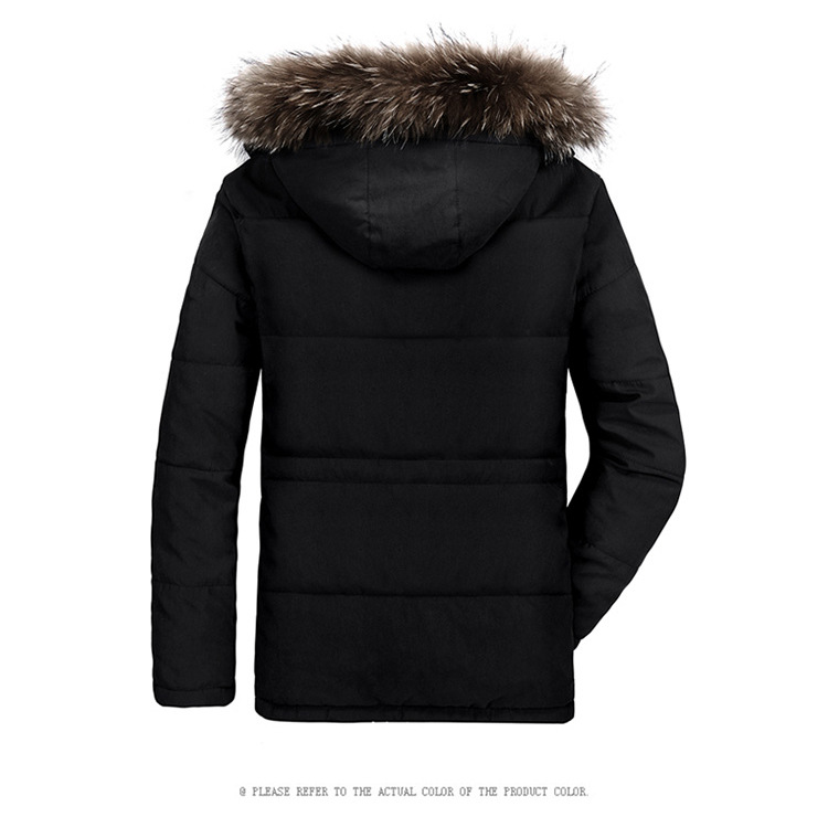 Man's Clothing Winter Cotton-padded Jacket Men's Medium Length Plus Fleece Thickened Large Size Loose Padded Jacket_voghion.com