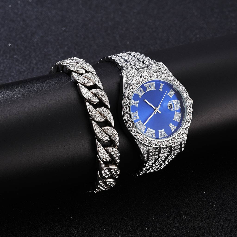 Business Dial Diamonds Sparkling Steel Strip Calendar Waterproof Quartz Watch For Giving to Man _voghion.com