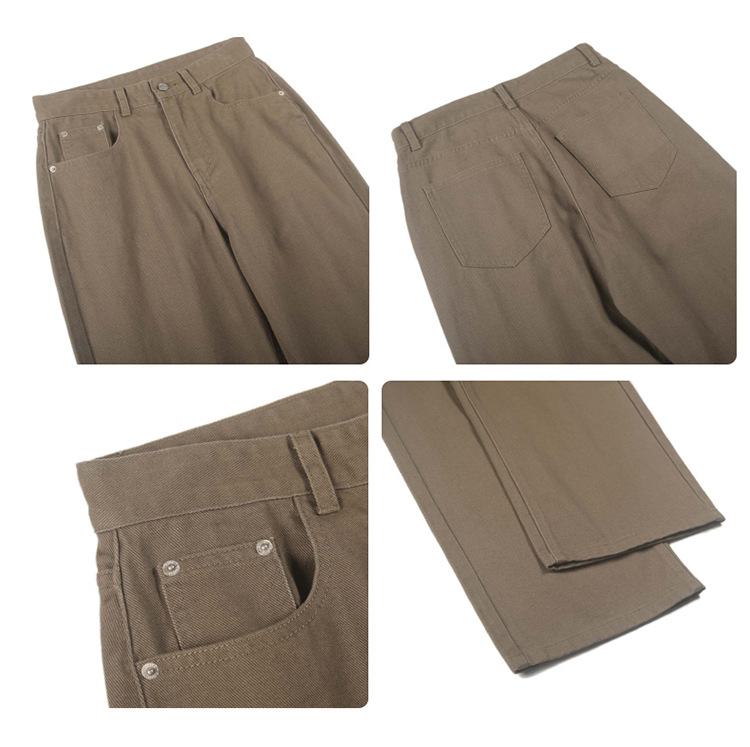 Herrkläder Trefärgade Casual Lösa Raka Jeans Baggy Jeans Maillard Jeans för Herr och Dam_voghion.com