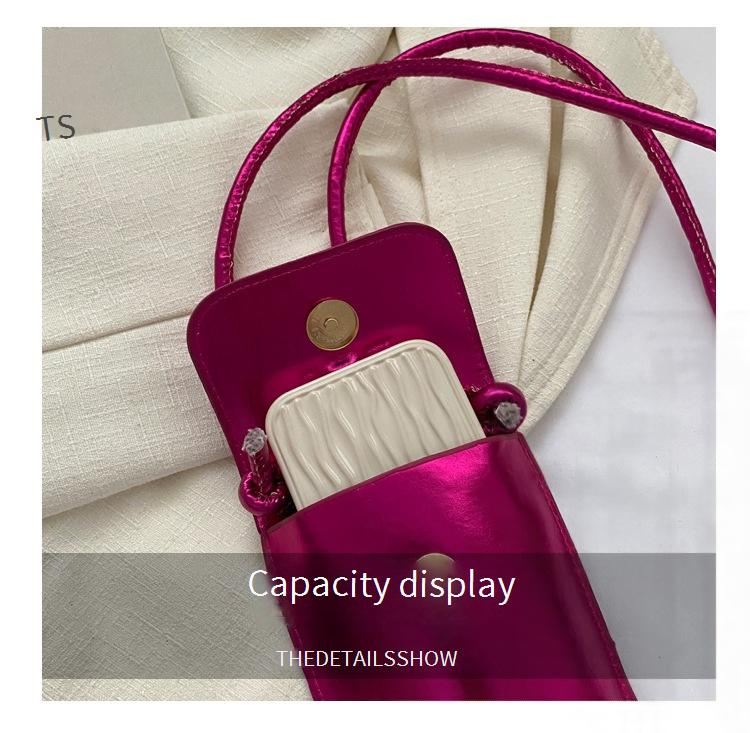 Telefoonportemonnees Mobiele telefoontas Dames Crossbody Kleine tas Nieuwe mode gelakte verticale portemonnee Koreaanse stijl modieuze schoudertas trend_voghion.com