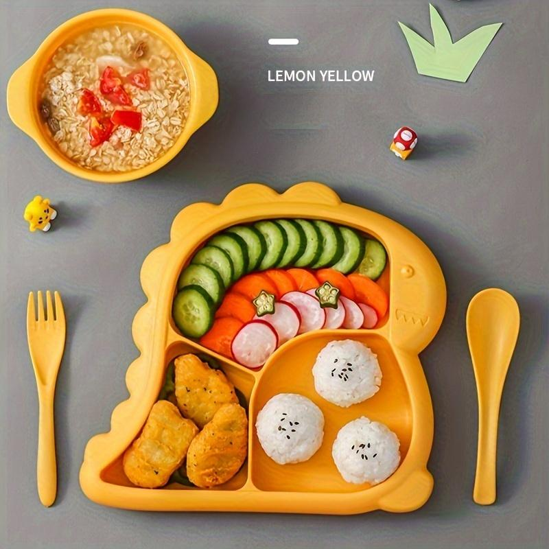 Dinosaur Shaped PP Material Divided Dinner Plates For Kids - BPA Free Sectioned Serving Dish For Easy Mealtime Portion Control Children's Plate_voghion.com