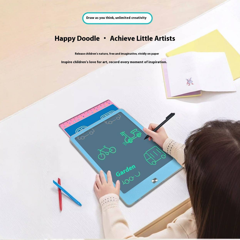 Tablet LCD de 10 polegadas para crianças, prancheta colorida com caneta, bloco de desenho eletrônico reutilizável para meninos e meninas, presente ideal para aniversário_voghion.com