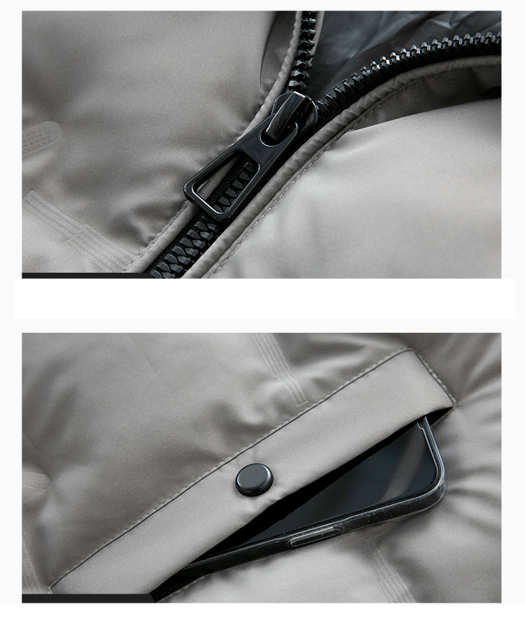 Erkek Kışlık Yün Karışımlı Trençkot - Dik Yaka ve Çok Cepli Kalın Sıcak İş Günlük Ceket, Olgun Beyler İçin Slim Fit_voghion.com