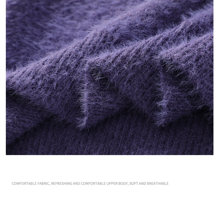 Herrenbekleidung Herbst- und Wintertrend Rundhalspullover aus Mohair für Herren Lässiger, lockerer Strickpullover Streetwear Unisex-Pullover mit Rundhalsausschnitt für den Winter_voghion.com