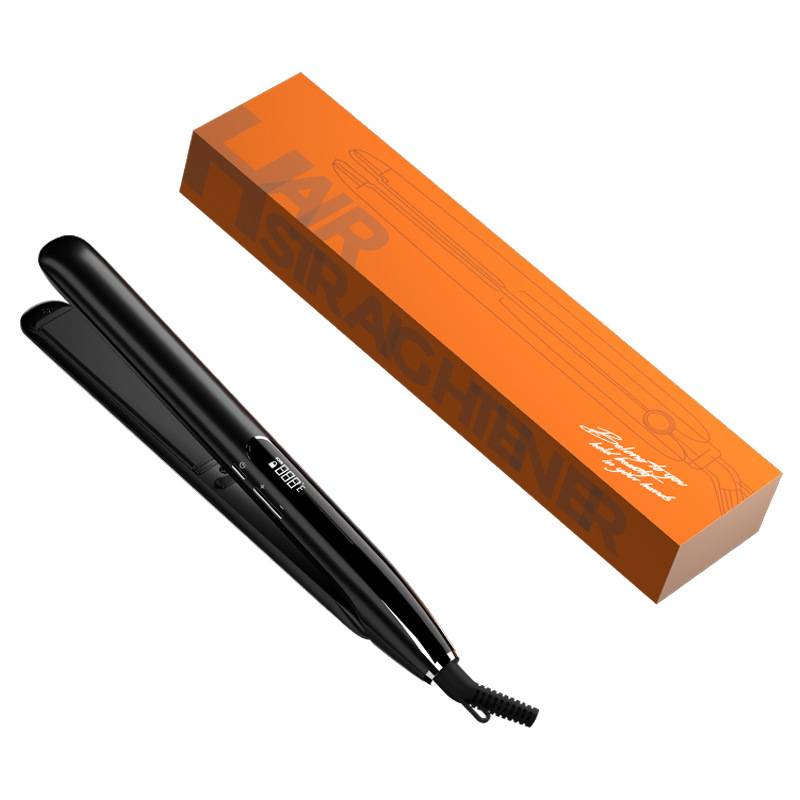 Piastra e arricciacapelli professionale 2 in 1 – Piastre rivestite in ceramica, 5 impostazioni di calore, voltaggio globale 110-240 V (HS-605, nero/argento)_voghion.com