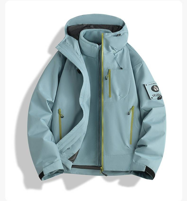 Unisex 3-in-1 Waterproof Hiking Jacket - Detachable Fleece Liner & Windproof Shell (10 Colors, XS-3XL)_voghion.com