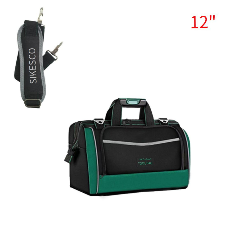 Heavy-Duty Oxford Tool Bag With Multiple Pockets - Durable Electrician Organizer For Repair & Construction - Green & Black_voghion.com