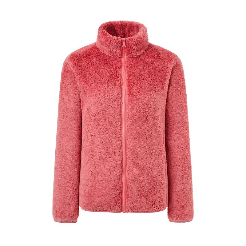 Women's Fleece Jacket With Embroidery Logo - Cozy Warm Pullover Long Sleeve Top For Casual Wear (Multiple Colors & Sizes)_voghion.com