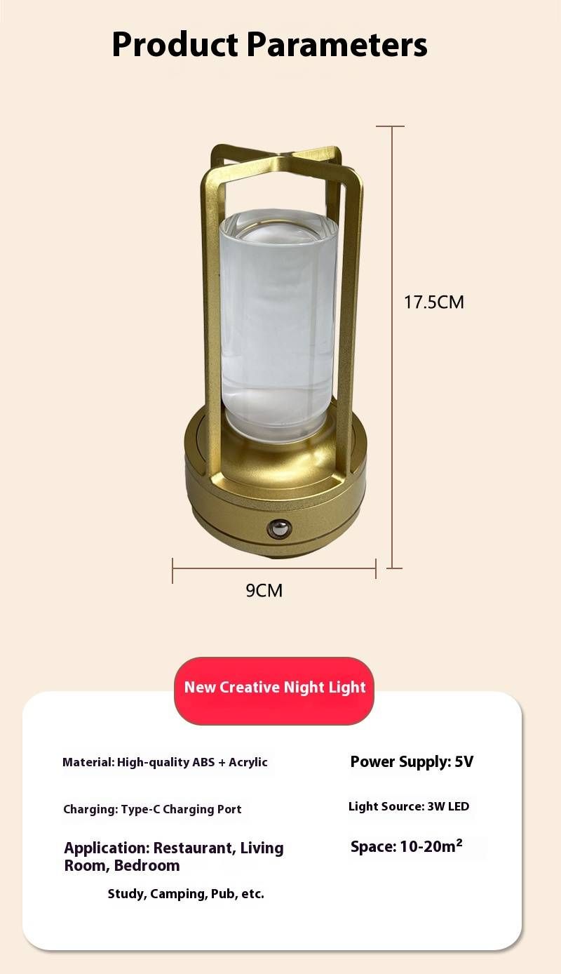 Kreatywna lampa stołowa LED – tryb USB/wtyczka, regulacja jasności, 9 x 9 x 17,5 cm, kompaktowa konstrukcja do domu i biura_voghion.com