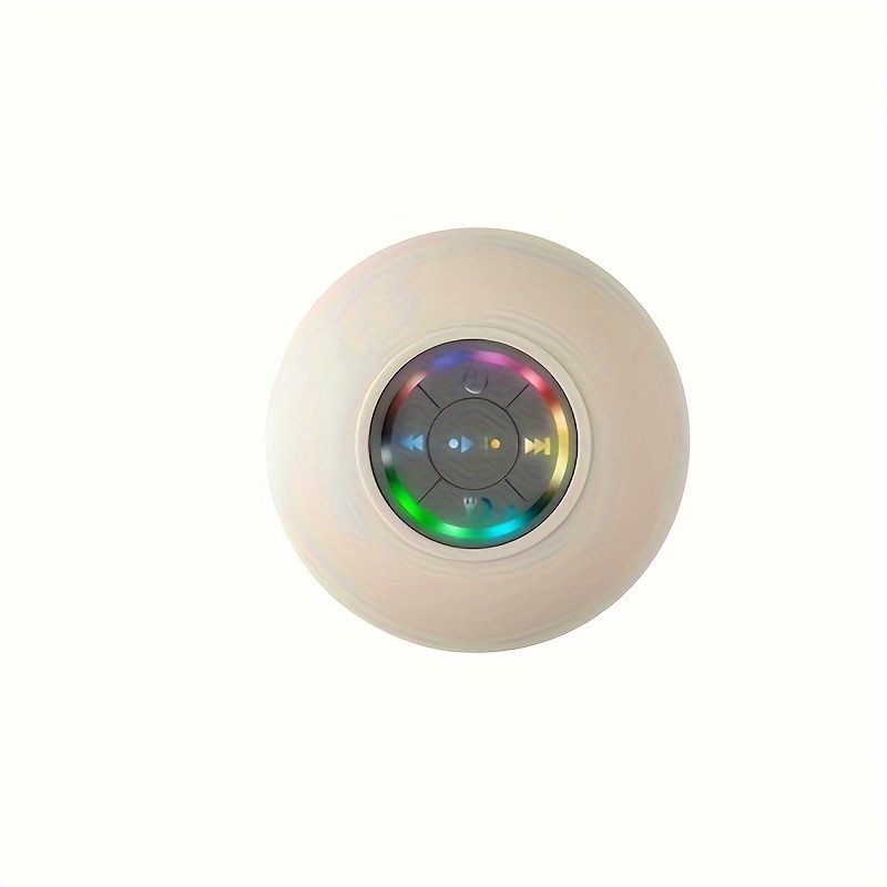 Bathroom Waterproof Bluetooth Speaker With Large Suction Cup, LED Light Emitting Subwoofer, Bluetooth Portable Small Speaker, New Model_voghion.com