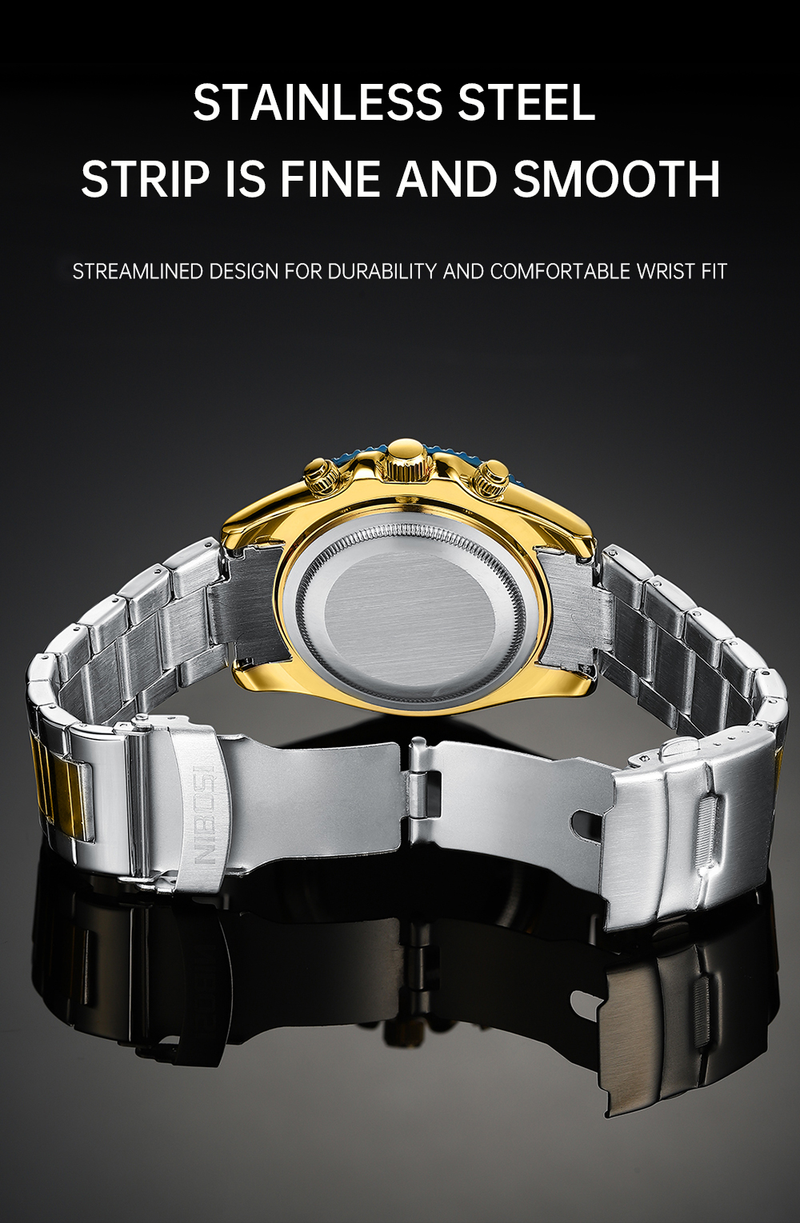 Montres de sport décontractées pour hommes chronographe montre de plongée en acier inoxydable montre-bracelet grand cadran horloge à quartz lumineuse_voghion.com