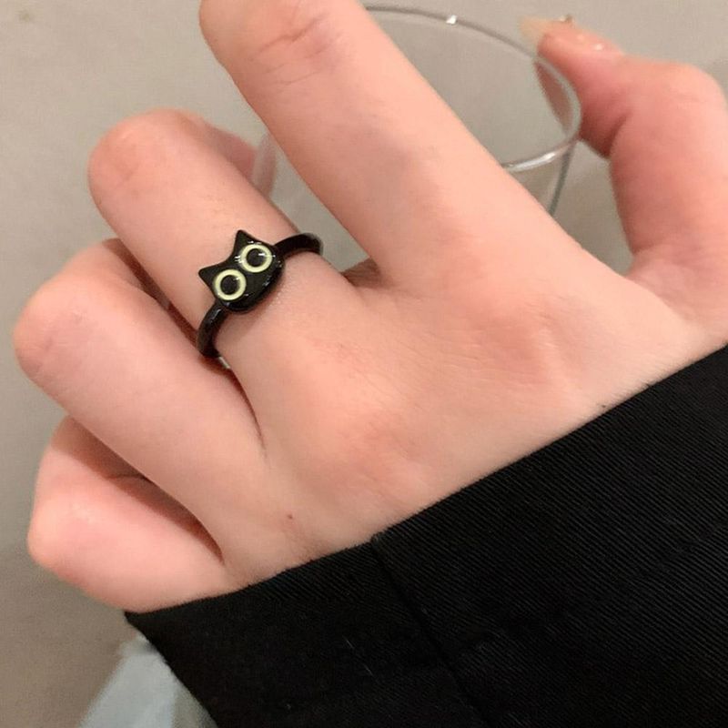 Moda Punk per donne ragazze studenti All-match carino occhi di gatto regolabile anelli di apertura coppia dito gioielli accessori_voghion.com