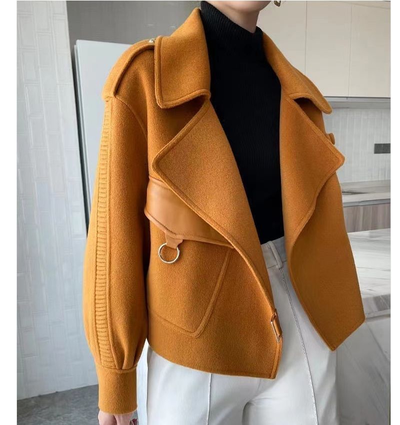 Ropa de mujer nueva moda otoño e invierno estilo coreano elegante delgado temperamento versátil abrigo de lana corto de moda_voghion.com