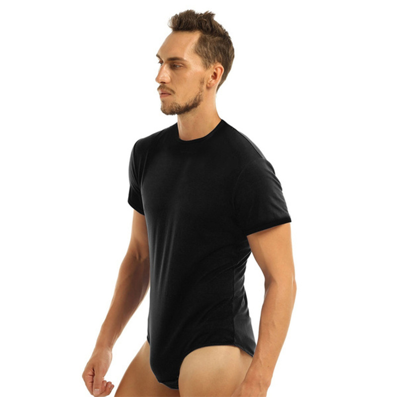 2023 foreign trade new short-sleeved round neck button jumpsuit men's breathable jumpsuit home pajamas wish_voghion.com