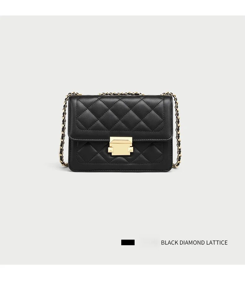 Viney Borsa a tracolla con catena da donna in vera pelle alla moda, leggera, versatile, piccola, con catena_voghion.com