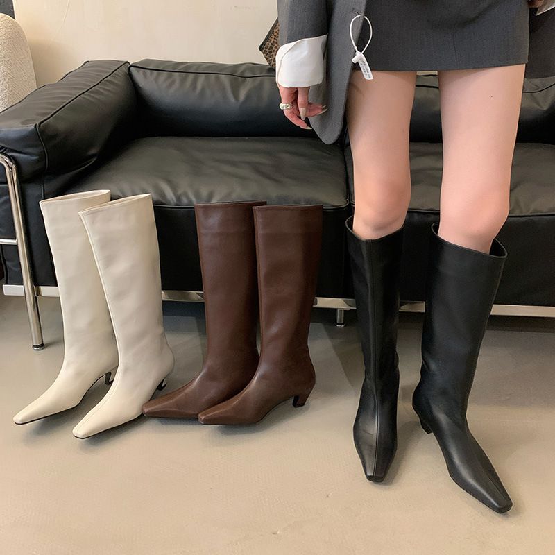 Long 2025 Spring New Wide Tube Women Soft Leather Riding Slim Low Heel Over-the-Knee High Boots_voghion.com