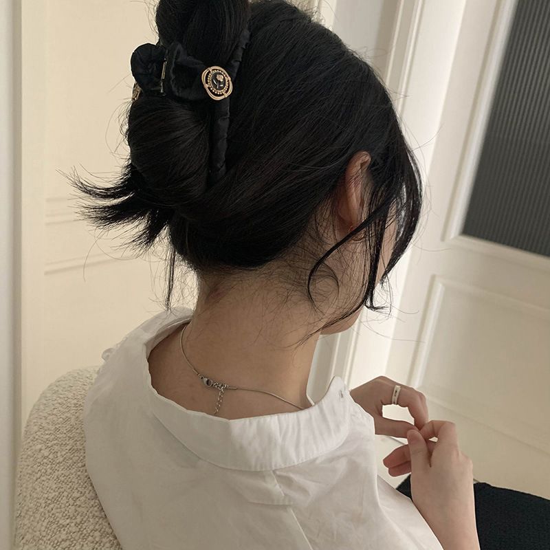 Blomstrende sateng tykktarm hårring hårtau hårtilbehør koreansk stil perle enkel hårtau hårfang_voghion.com