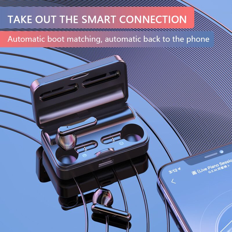 Écouteurs sans fil Bluetooth 5.0 TWS, mini-écouteurs intra-auriculaires pour iPhone et Android_voghion.com