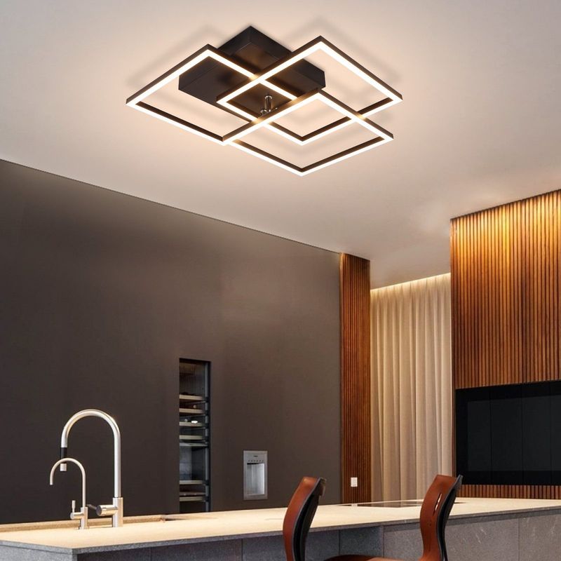 Glitzerlife Deckenlampe LED Deckenleuchte Weiß - 36W Wohnzimmerlampe Dimmbar Schlafzimmerlampe Mit Fernbedienung Modernes Design Deckenlampe Für Kinderzimmer Küche_voghion.com