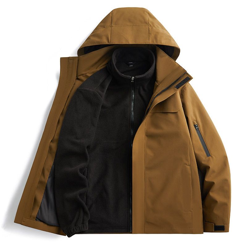 Veste de randonnée trois-en-un pour homme et femme, coupe-vent et déperlante, doublure intérieure amovible, nouvelle collection automne-hiver_voghion.com