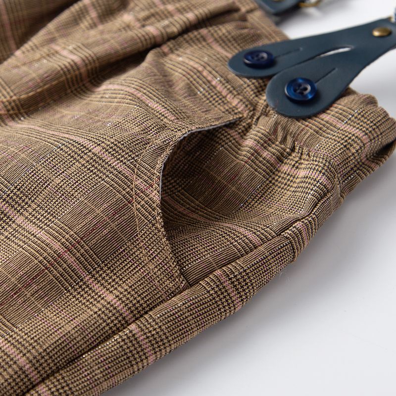 Abito per bambini Autunno Ragazzo Papillon Camicia Bretelle scozzesi Abito da gentiluomo Baby Grab_voghion.com