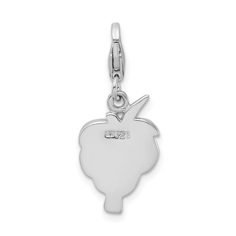 Amore La Vita Sterling Silver Rhodium-plated Polished Crystal Palm Tree Charm With Fancy Lobster Clasp_voghion.com