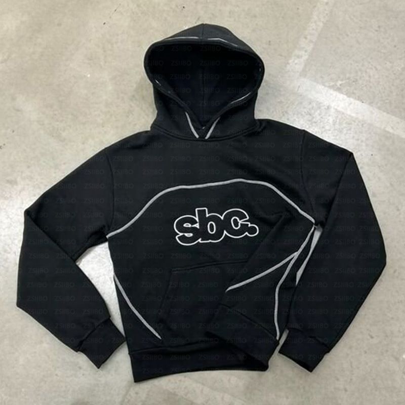 Herrenbekleidung Herren Hip Hop Streetwear Hoodie & Jogger Set mit Buchstabendruck - Trendy Oversized Pullover mit Kapuze und Hose für urbane Mode_voghion.com
