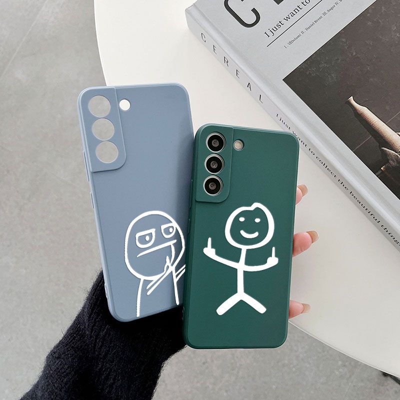 Capa de celular engraçada com dedo médio e homem bonito para Samsung Galaxy S25 Ultra S24 S23 S22 Plus S21 S20 S24 FE S10 S25 Ultra_voghion.com