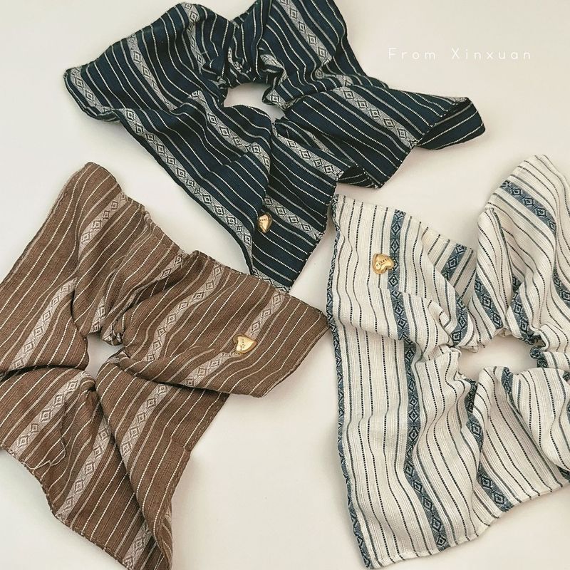 Blogger coreano stesso retrò a strisce quadrato anello per capelli anello intestino crasso nicchia tessuto versatile fascia alta teschio accessori per capelli_voghion.com