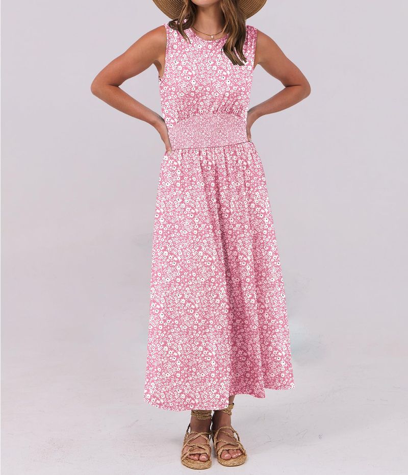 2025 Sommer Französisch Stil Minimalist Taille Cinching Casual Rundhals Gestrickte Weste Overall_voghion.com