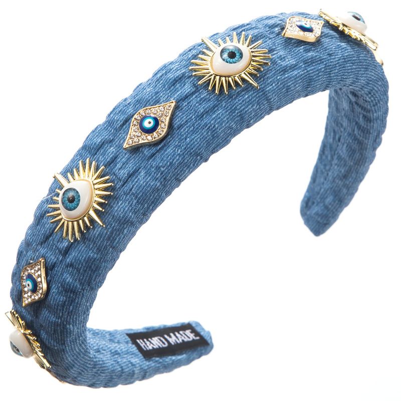 New Trendy Sponge High Skull For Women, Creative Devil's Eye Diamond Studded Party Headband Hair Accessory_voghion.com