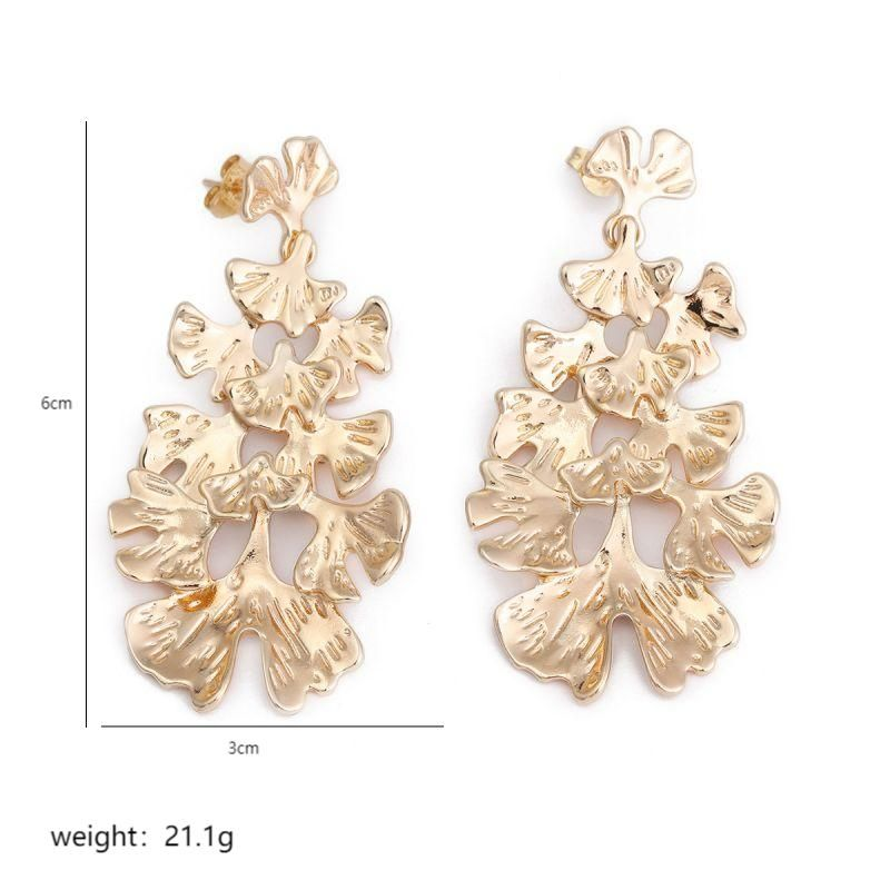 Nouvelles boucles d'oreilles longues en feuille de ginkgo pour femme, défilé de mode, mettant en valeur le tempérament, des modèles exquis et polyvalents, une oreille époustouflante_voghion.com