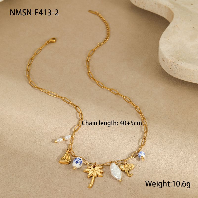 Charme armbanden ketting sieraden oceaan stijl vakantie strand wind kwast zeester schelp hanger ketting_voghion.com