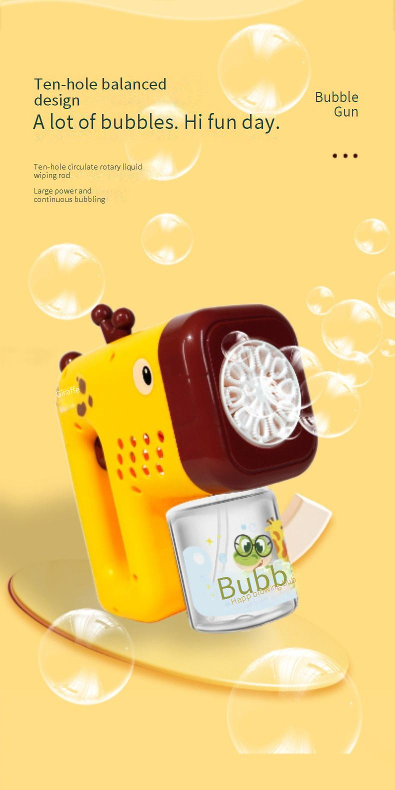 Automatische 10-gats bubbelpistool - elektrisch bubbelpistool voor kinderen (handbediende bubbelmachine)_voghion.com