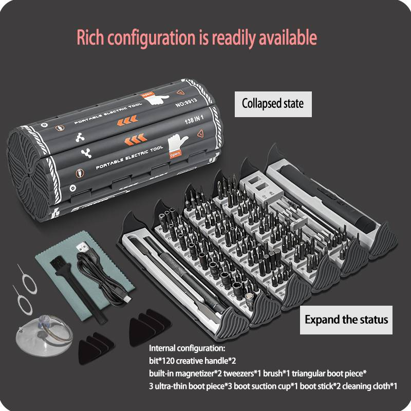 Household All-round Maintenance Tool Box 138-in-1 Screwdriver Combination Complete Bits One Box For The Whole Family To Repair_voghion.com