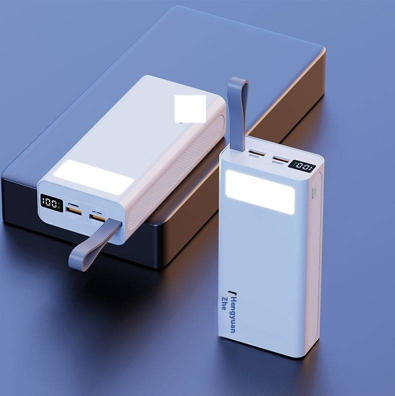 60000mAh Power Bank With LED Light, 22.5W Fast Charging, High Capacity Portable Charger For Camping, Travel, And Emergency Use_voghion.com