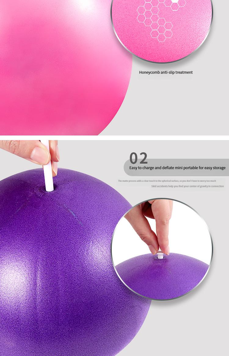 Ballon de yoga givré épais antidéflagrant avec clip arrière, tube de blé, ballon de gymnastique, ballon de fitness, 25 cm, petit ballon de Pilates_voghion.com
